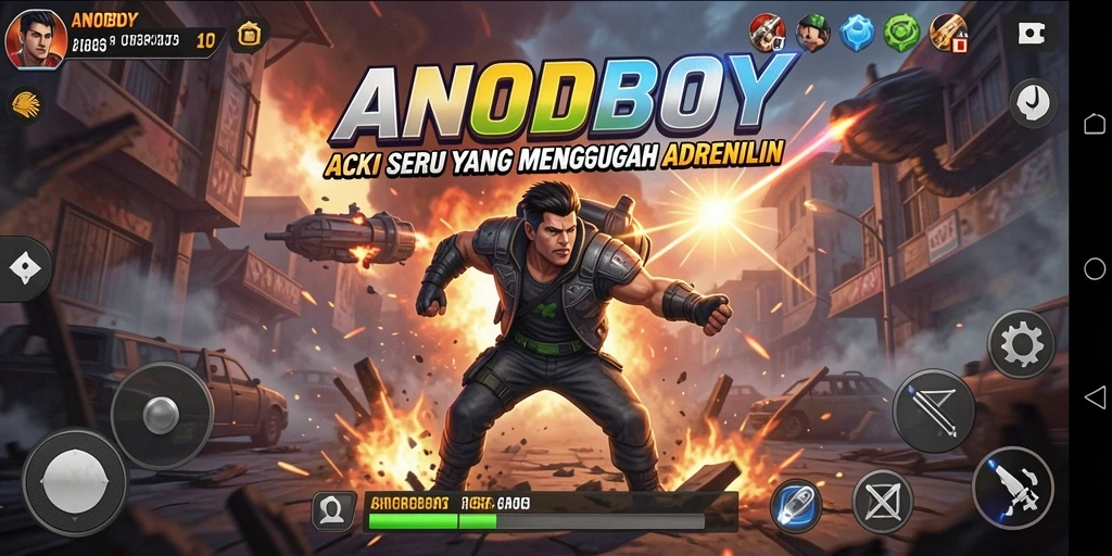 Tampilan aksi seru ANOBOY dengan karakter yang beragam.