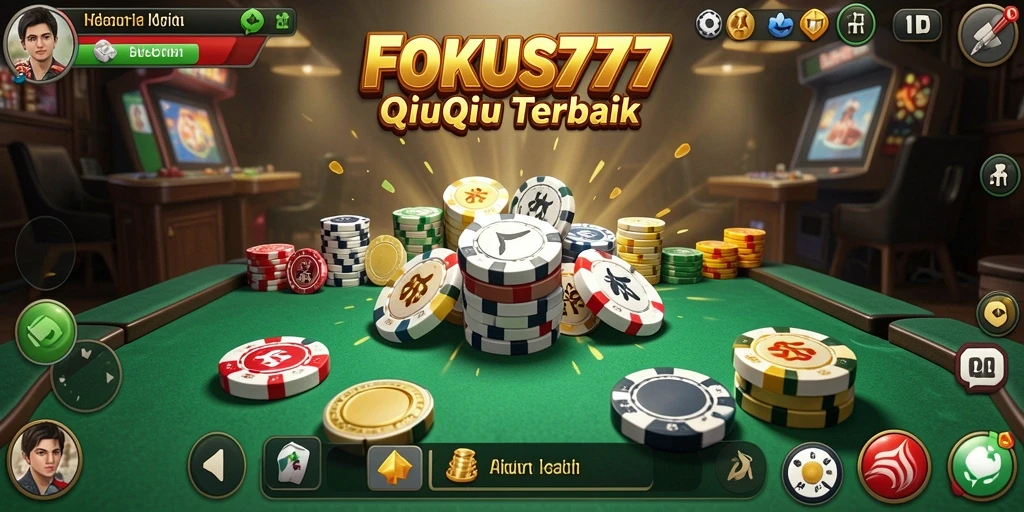 Tampilan seru gameplay QiuQiu di FOKUS777.