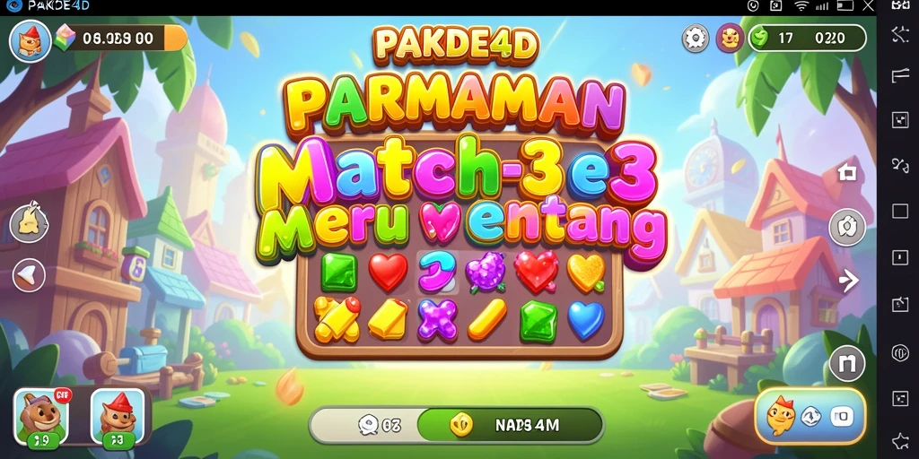 Tampilan gameplay seru di PAKDE4D dengan tantangan Match-3.