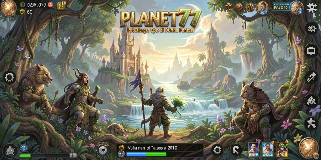 Tangkapan layar PLANET77 menampilkan aksi seru dalam pertarungan RPG.
