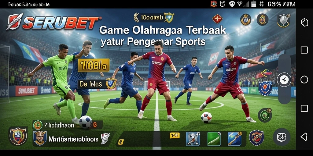 Tangkapan layar SERUBET menampilkan aksi seru dalam gameplay olahraga.