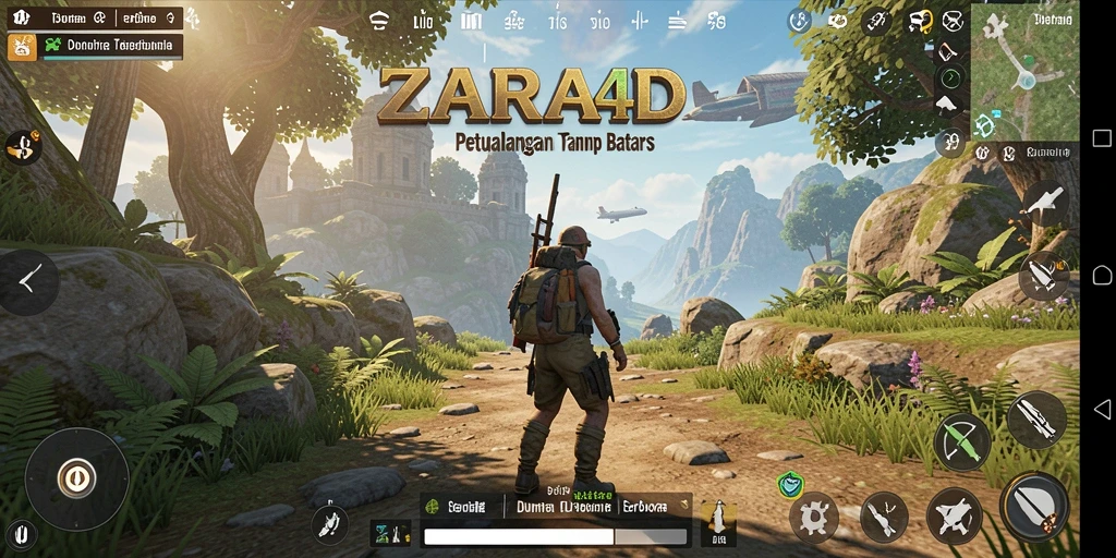 Screenshot gameplay ZARA4D menampilkan petualangan seru dalam dunia terbuka.